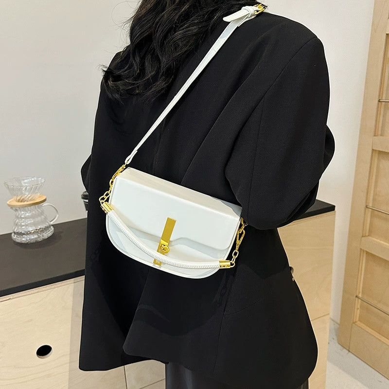 Fresh and sweet texture saddle bag trend underarm lock single shoulder messenger bag fashion cross-border handbag women's