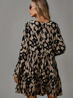Amazon 2026 European and American Cross-border Spring New Style Plus Size Irregular Print Elegant Dress