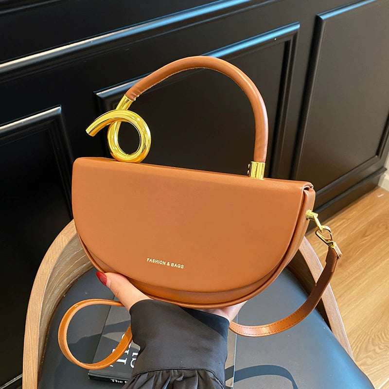 Fashionable Saddle Handbag, High-End Textured Armpit Bag, Versatile Casual Commuting to Work, Crossbody Shoulder Bag for Women