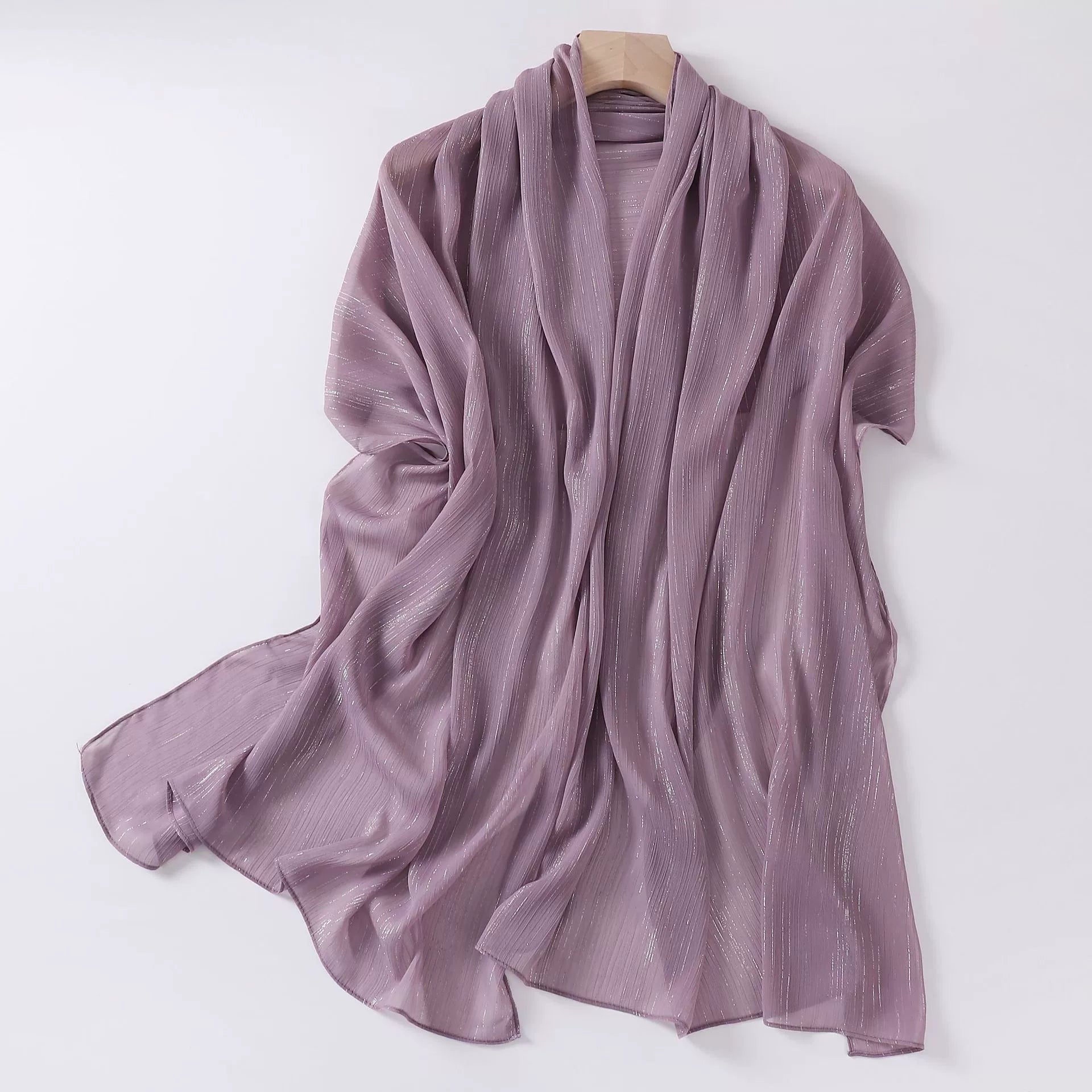 Cross-border Live Broadcast New Chiffon Silver Pleated Long Scarf Hui Scarf Middle East Africa Headscarf Can Change DIY