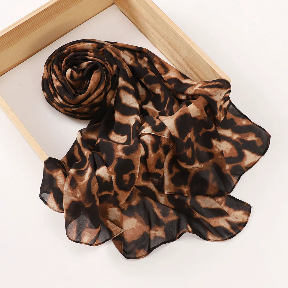 New Malaysian Pearl Chiffon Silk Scarf Rose Print Hijab Hui Turban Gauze Scarf Wholesale