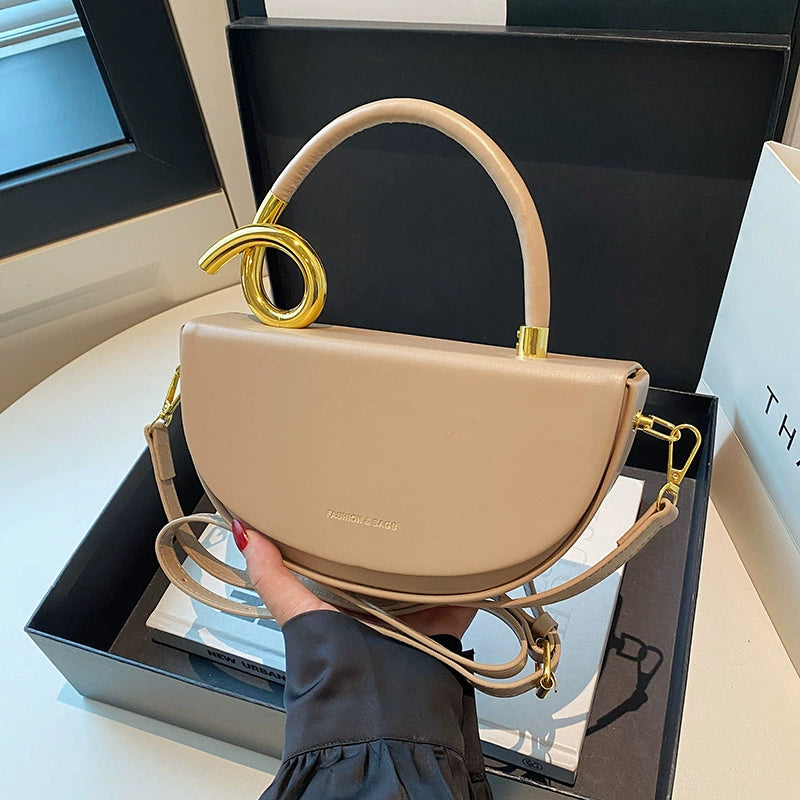 Fashionable Saddle Handbag, High-End Textured Armpit Bag, Versatile Casual Commuting to Work, Crossbody Shoulder Bag for Women