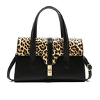 Contrast Color Tote Women's Bag Cross-border European and American Retro Leopard Print Portable Shoulder Crossbody Bag Women's Ladies handbag