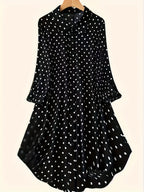 European and American Cross-Border Summer New Style Artistic Printed Loose Casual Shirt Dress Artistic Mid-Length Style