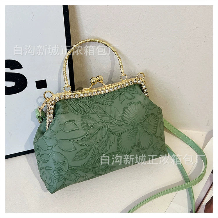 2024 Autumn Single Shoulder Crossbody Bag Cheongsam Clip Personalized Korean Handbag Bags Small Fragrance Style Evening Bag