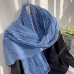 French lace cotton and linen scarf Spring and Autumn new artistic shawl women's autumn and winter thin scarf fashion scarf winter