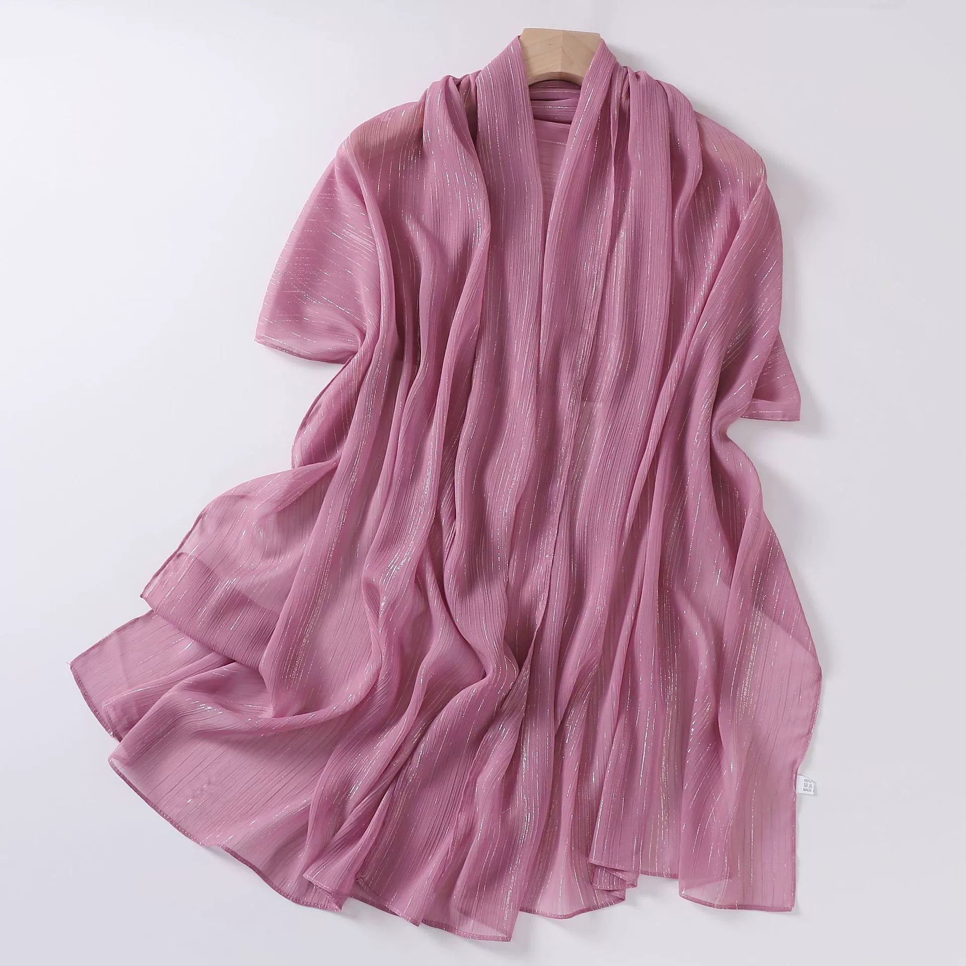 Cross-border Live Broadcast New Chiffon Silver Pleated Long Scarf Hui Scarf Middle East Africa Headscarf Can Change DIY