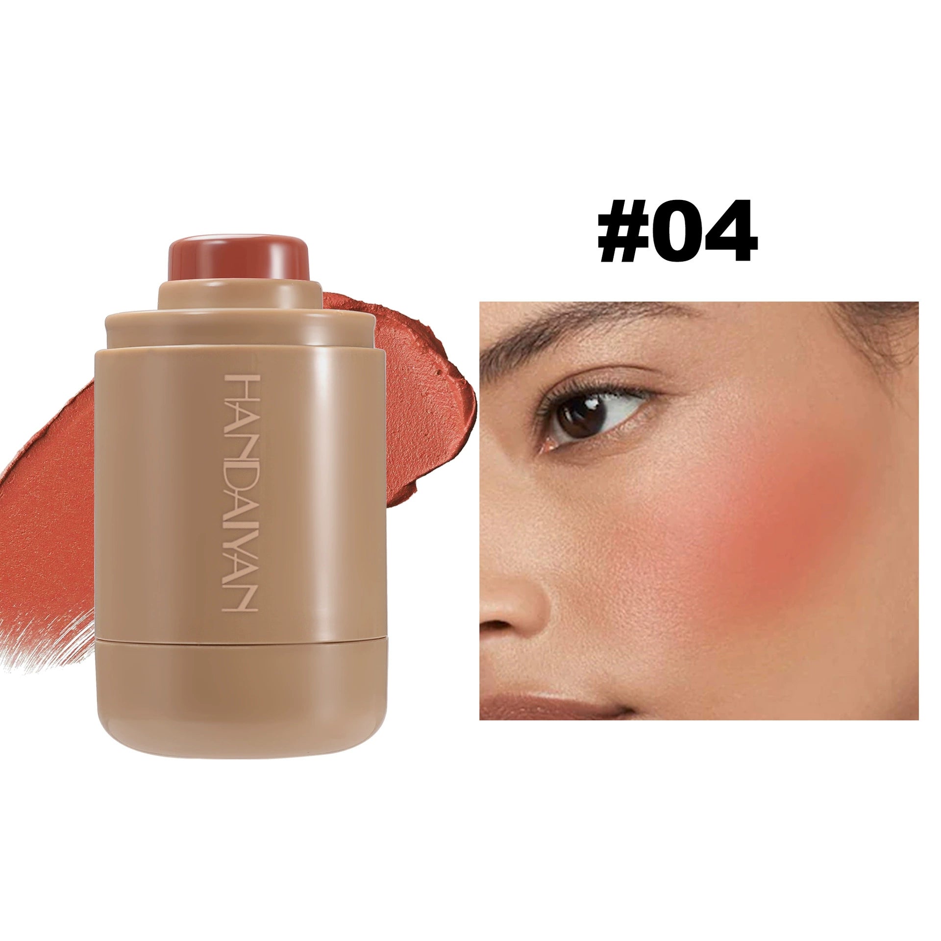Cross-Border Blush Stick for Natural Contouring 6-Color Matte Handaiyan Portable Lip and Cheek Blush Stick