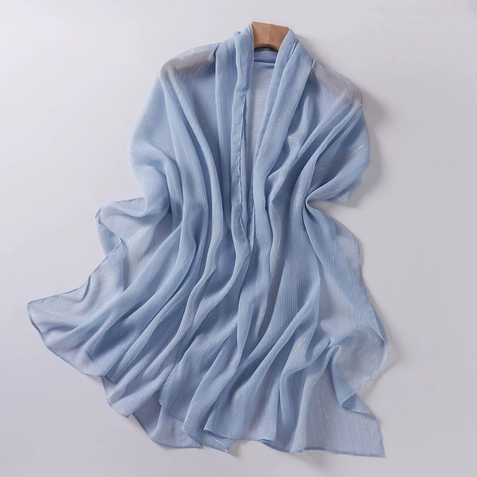 Cross-border Live Broadcast New Chiffon Silver Pleated Long Scarf Hui Scarf Middle East Africa Headscarf Can Change DIY