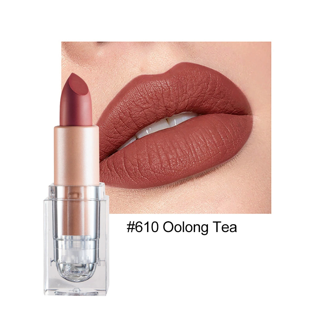 Cross-Border Matte Lipstick Nude Color Handaiyan Not Easy to Fade Export Amazon Makeup Matte Lipstick Lipstick