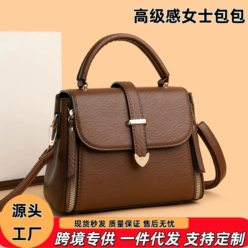 New Handbag, Women's Crossbody Bag, High-End Fashionable Soft Leather Mother Bag, Practical, Simple and Versatile Shoulder Bag