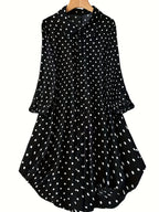 European and American Cross-Border Summer New Style Artistic Printed Loose Casual Shirt Dress Artistic Mid-Length Style