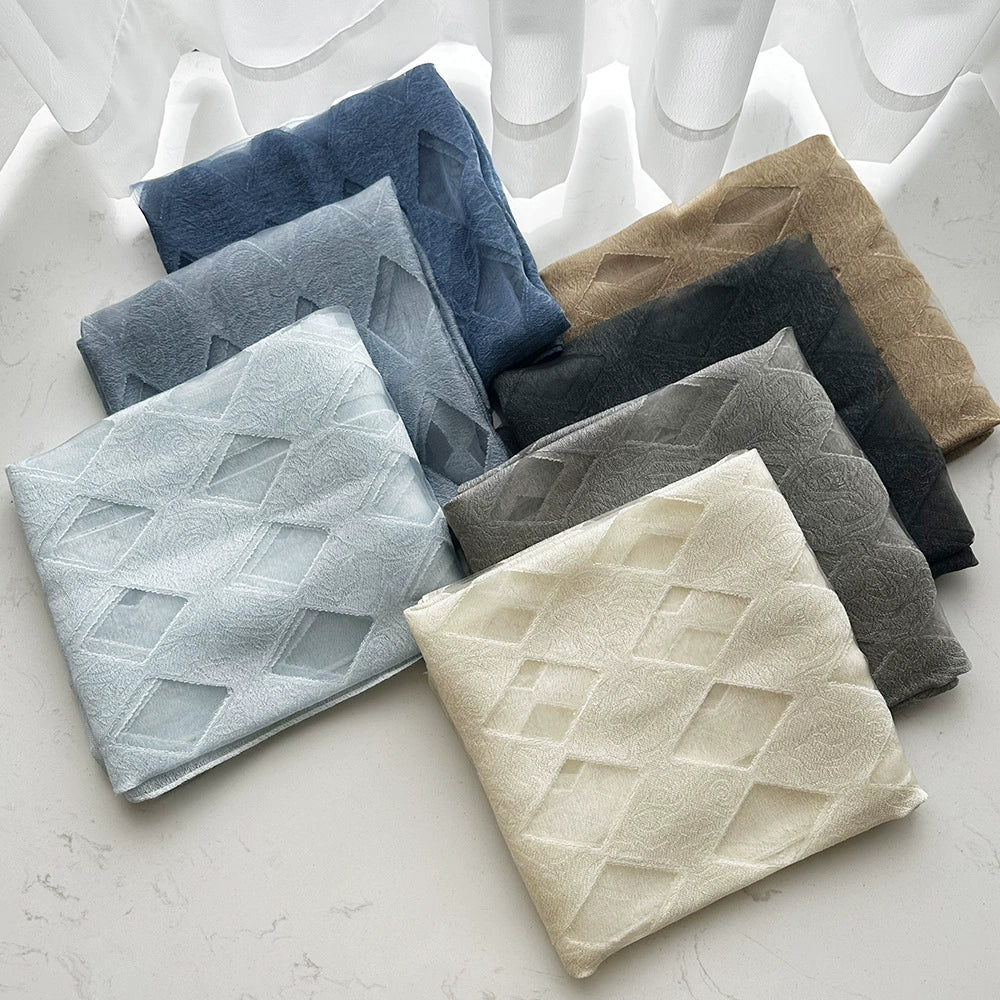 Foreign Trade Cut Flower Scarf for Women, Korean Style Rhombus Imitation Silk Sunscreen Scarf, Thin Women's Headscarf
