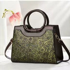 New cross-border women's handbags, large capacity, fashionable commuter bags, trendy embroidered middle-aged women's bags wholesale.