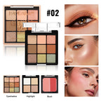 Cross-Border Eye Shadow Blush Highlighter Three-In-One Handaiyan Eye Shadow Palette Three-Layer Comprehensive Palette Highlighter Blush Palette