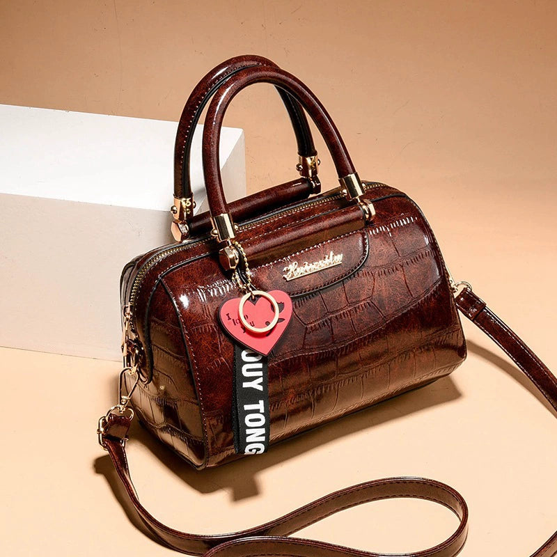 [Hot Style] Bag Women's 2025 Casual Retro Pillow Bag European and American Large Capacity Stone Pattern Single Shoulder Crossbody Bag Trendy