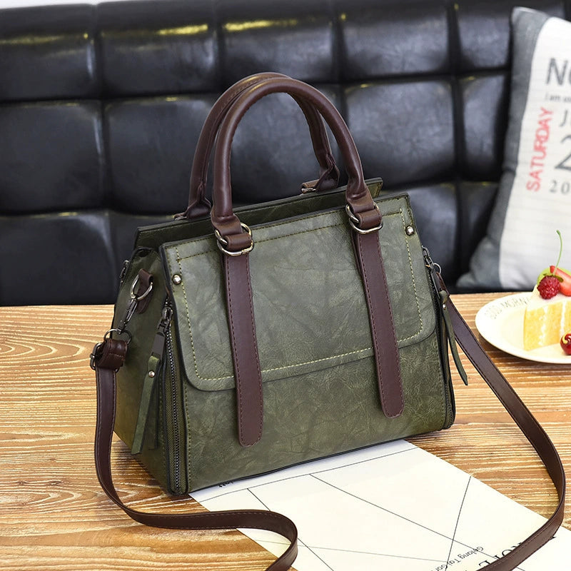 [Bross-Border Women's Bag] 2025 Summer New Fashion Handbag Korean Style Retro Large Capacity Single Shoulder Crossbody Bag Trendy