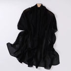 Cross-border Live Broadcast New Chiffon Silver Pleated Long Scarf Hui Scarf Middle East Africa Headscarf Can Change DIY