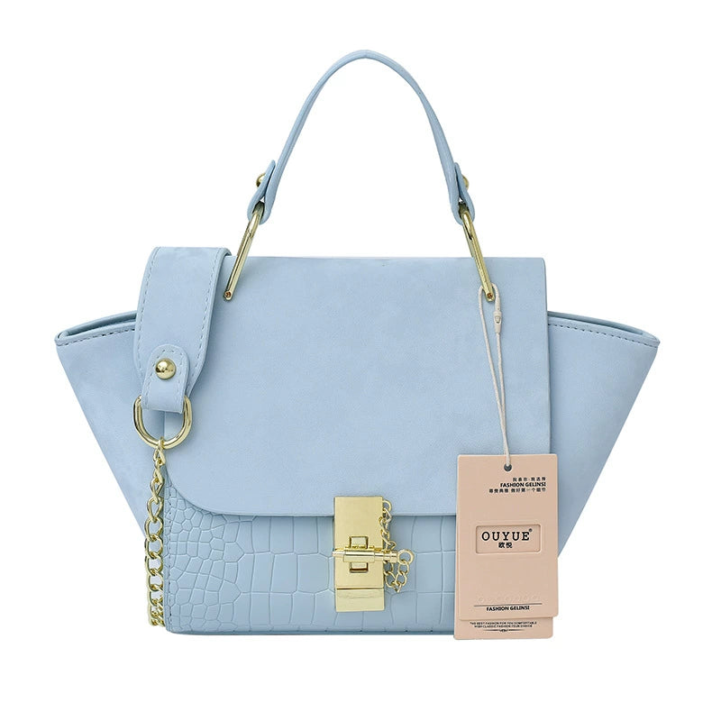 French Niche Design Large-Capacity Bag for Women, Versatile and Stylish, Ins-Style Versatile Korean Version Handbag with Chain and Wing Design