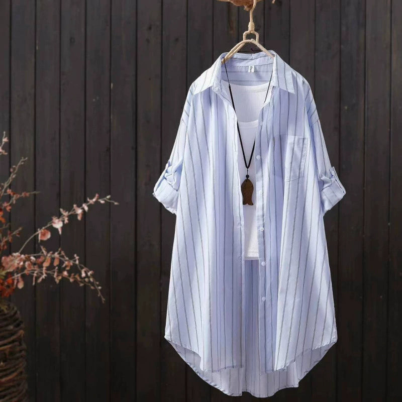 Fashionable Cardigan 2025 Spring and Summer New Loose Air-Conditioned Long-Sleeved Shirt Casual Korean Style Jacket Shirt