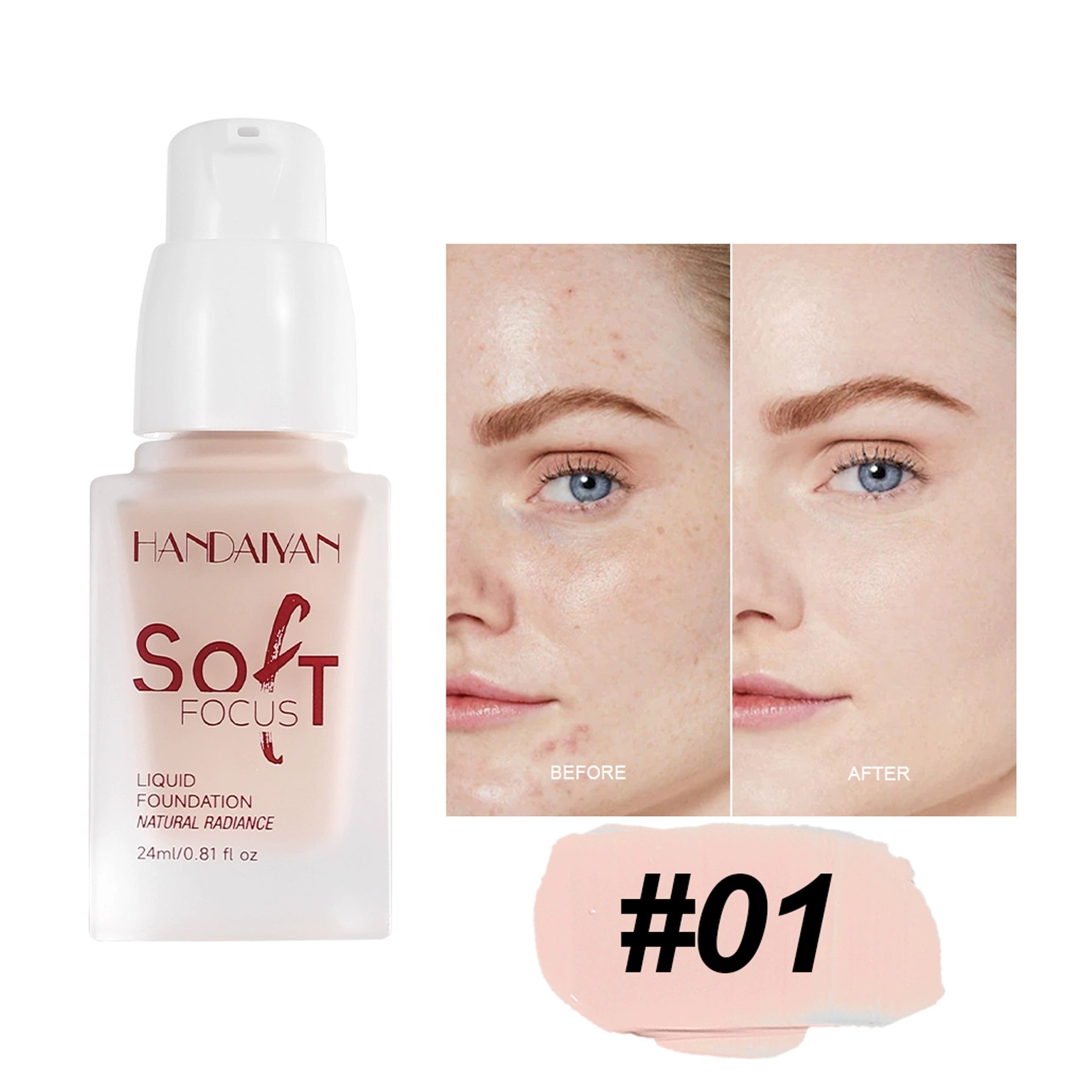 Cross-border foundation, long-lasting and non-transferable, handaiyan foundation, moisturizing and non-cakey, cosmetic wholesale.