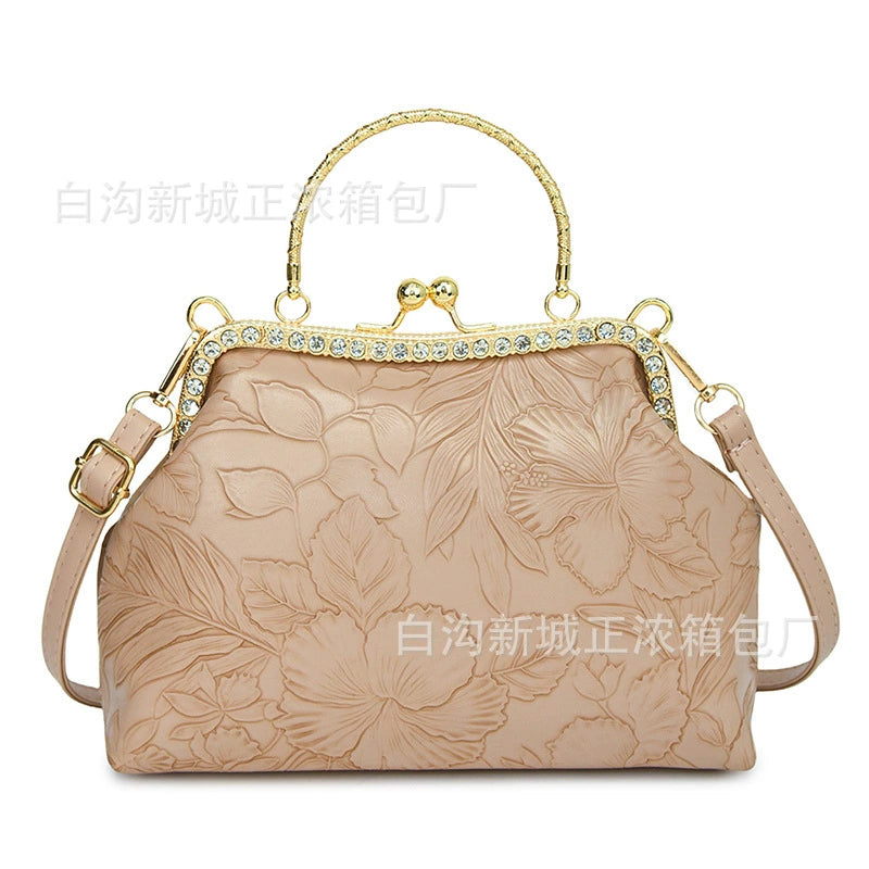 2024 Autumn Single Shoulder Crossbody Bag Cheongsam Clip Personalized Korean Handbag Bags Small Fragrance Style Evening Bag