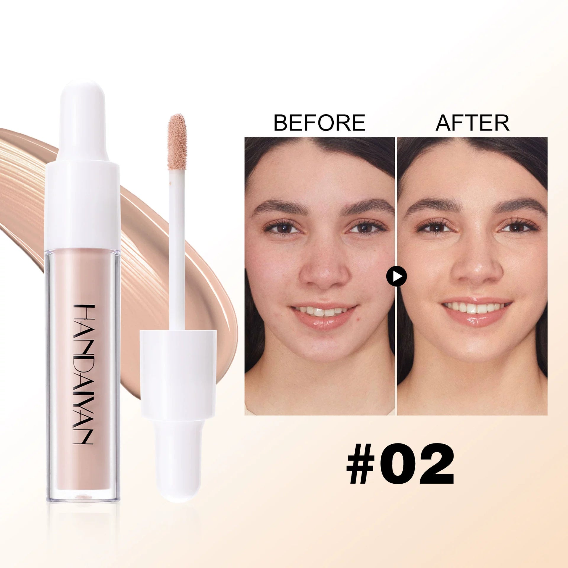Cross-Border Concealer Liquid 8 Colors Waterproof Invisible Pores Handaiyan Concealer Liquid Dropper-Shaped Liquid Foundation Concealer