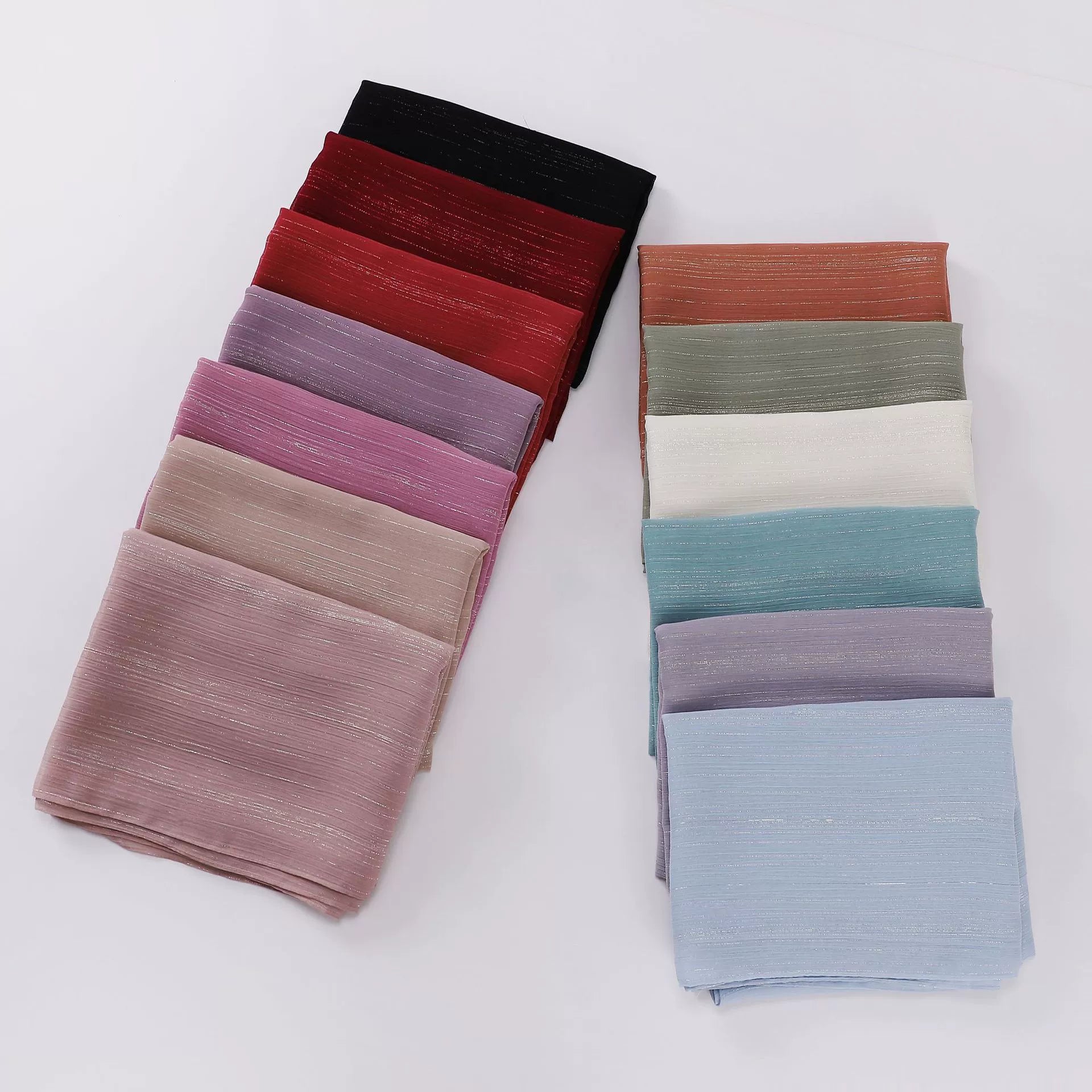 Cross-border Live Broadcast New Chiffon Silver Pleated Long Scarf Hui Scarf Middle East Africa Headscarf Can Change DIY