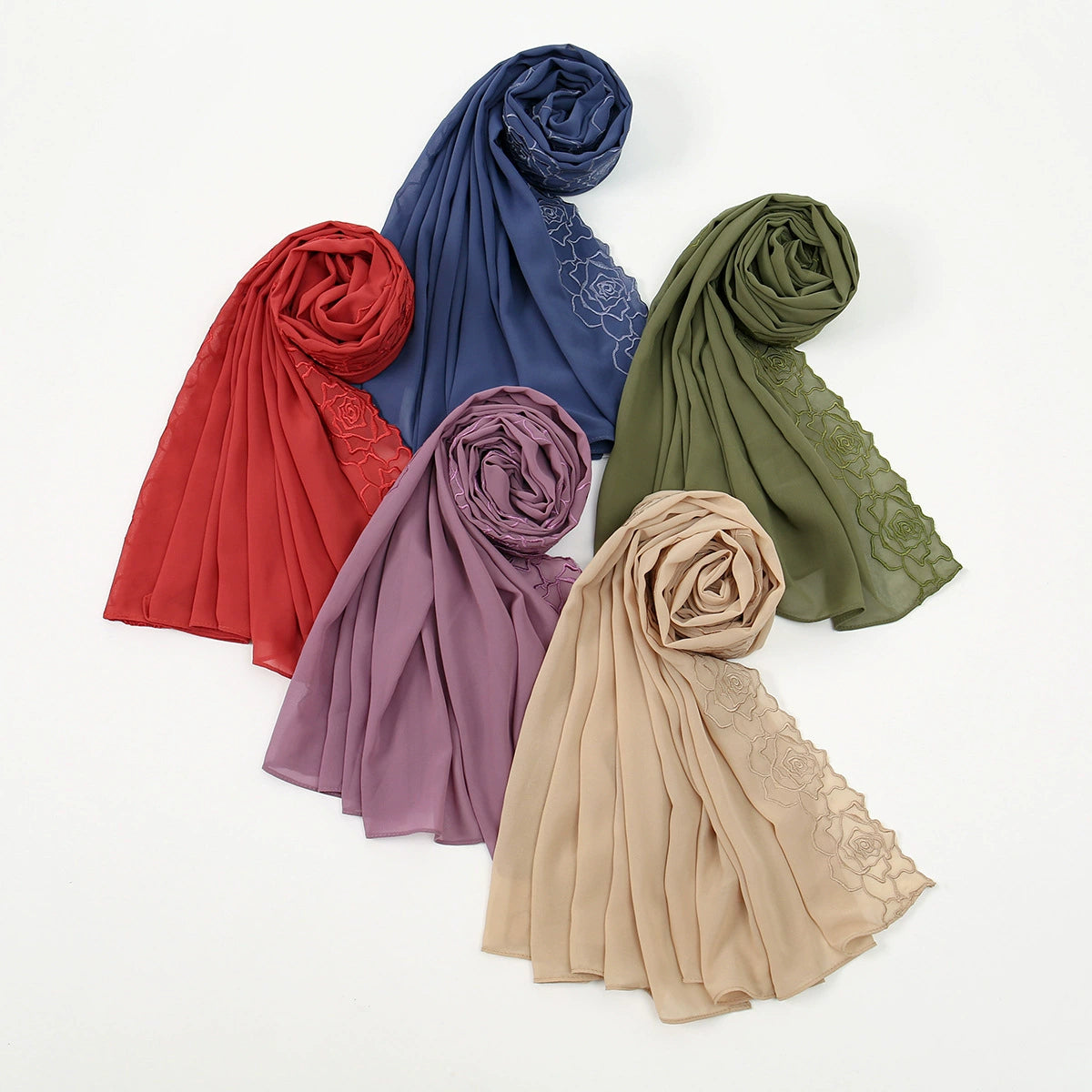 Hot-Selling Embroidered Chiffon Versatile Long Scarf, High-Quality, Comfortable, Breathable Women's Shawl, Headscarf, Fashionable Ol