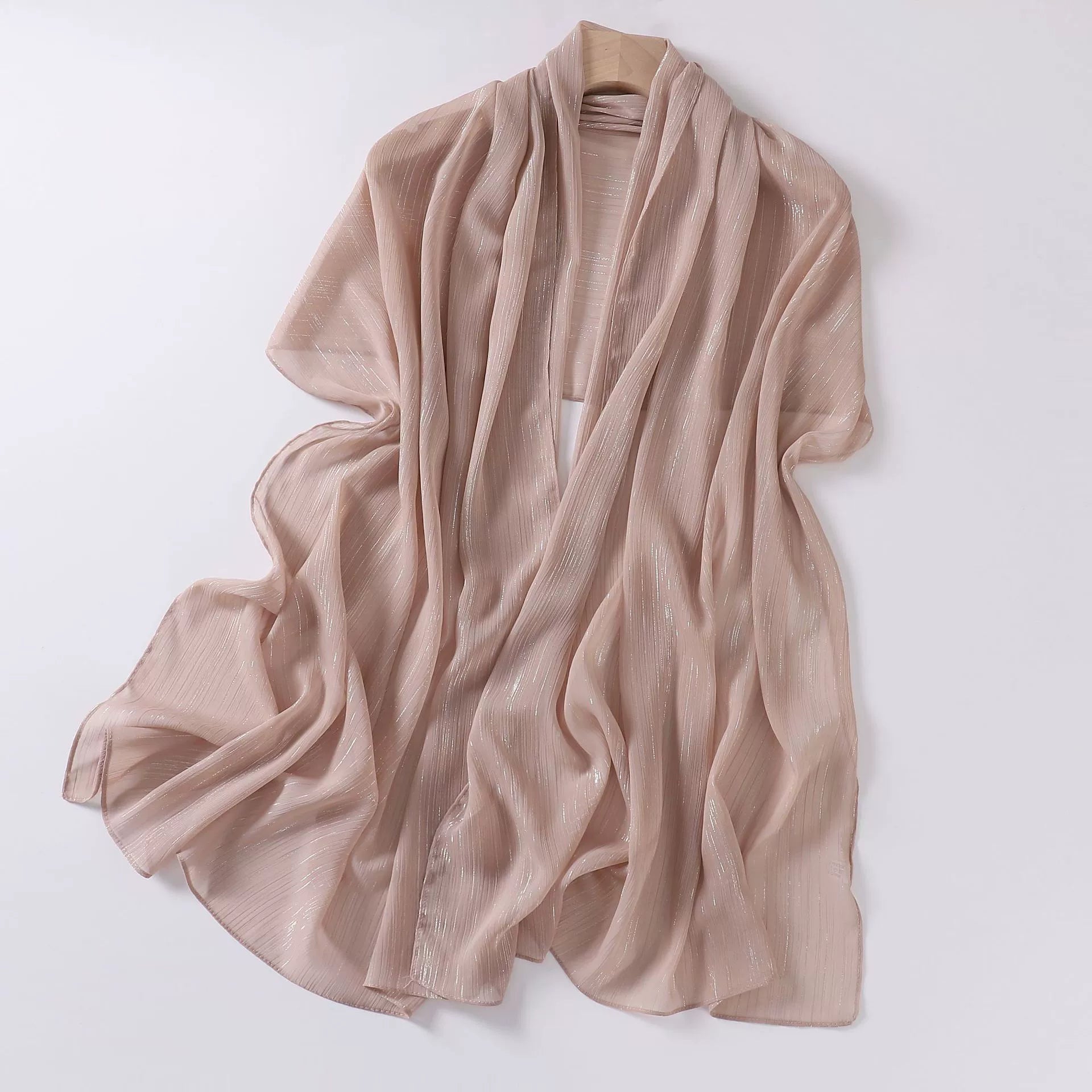 Cross-border Live Broadcast New Chiffon Silver Pleated Long Scarf Hui Scarf Middle East Africa Headscarf Can Change DIY