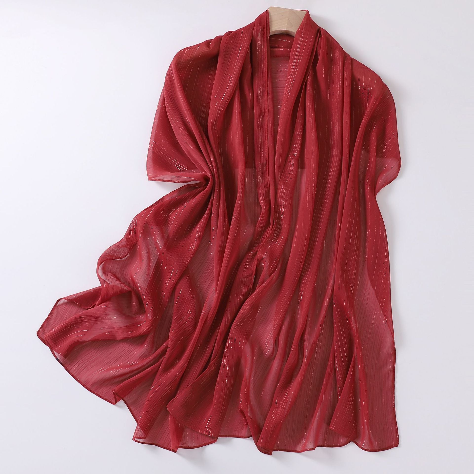 Cross-border Live Broadcast New Chiffon Silver Pleated Long Scarf Hui Scarf Middle East Africa Headscarf Can Change DIY