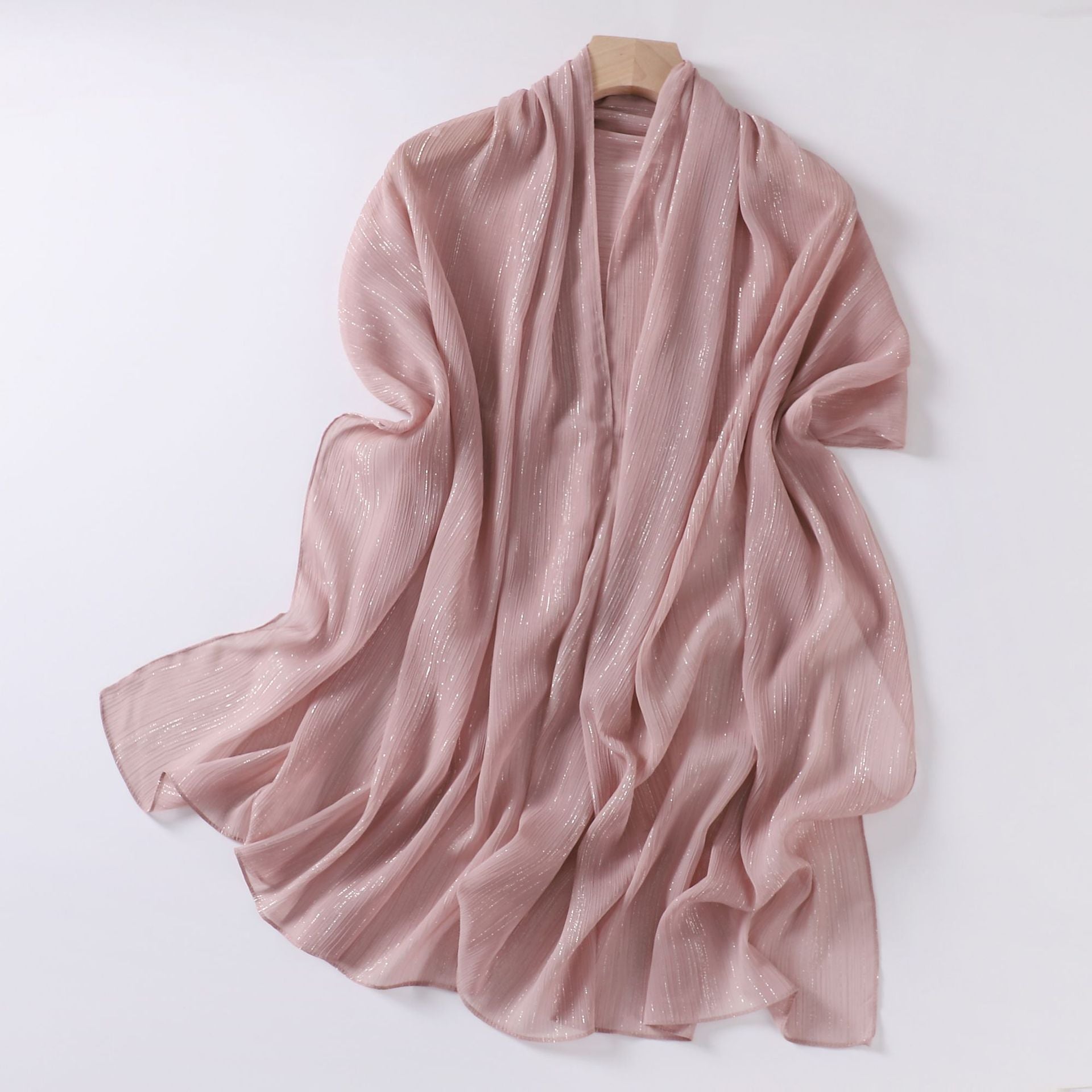 Cross-border Live Broadcast New Chiffon Silver Pleated Long Scarf Hui Scarf Middle East Africa Headscarf Can Change DIY