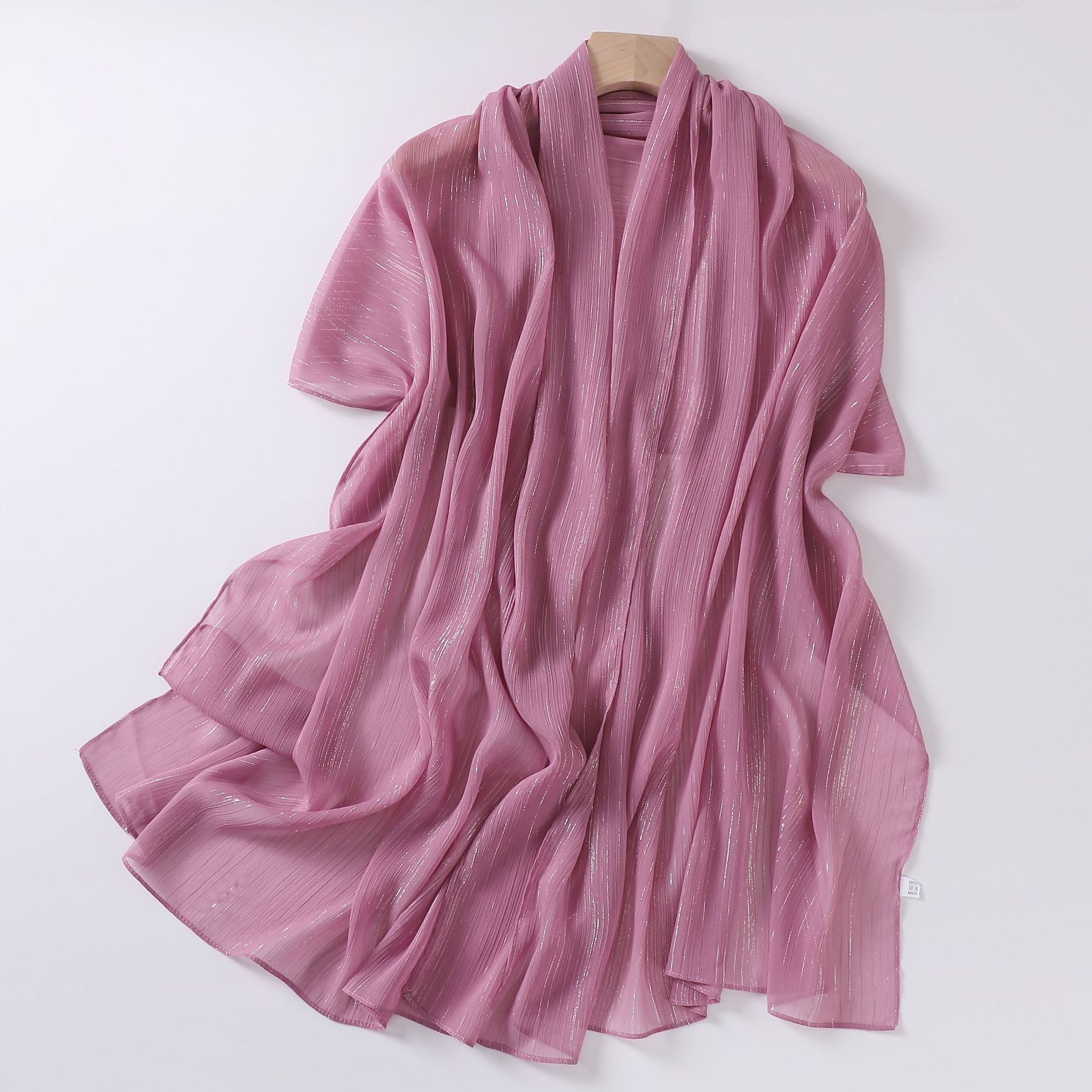 Cross-border Live Broadcast New Chiffon Silver Pleated Long Scarf Hui Scarf Middle East Africa Headscarf Can Change DIY