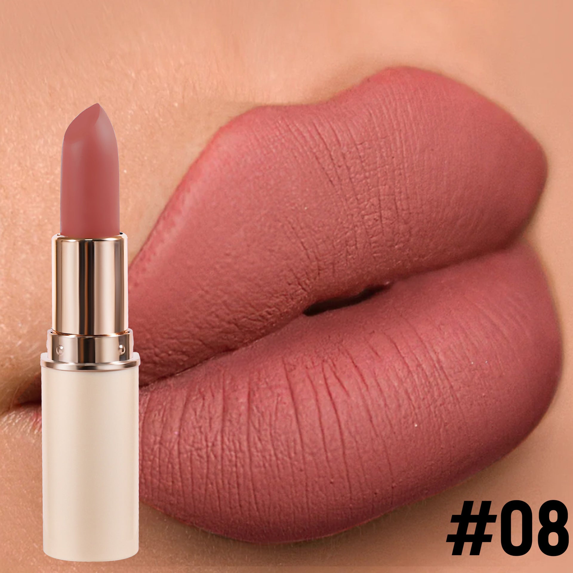 Cross-Border 8-Color Matte Lipstick Handaiyan Velvet Long-Lasting Waterproof Non-Fading Non-Stick Cup Cross-Border Lipstick Lipstick