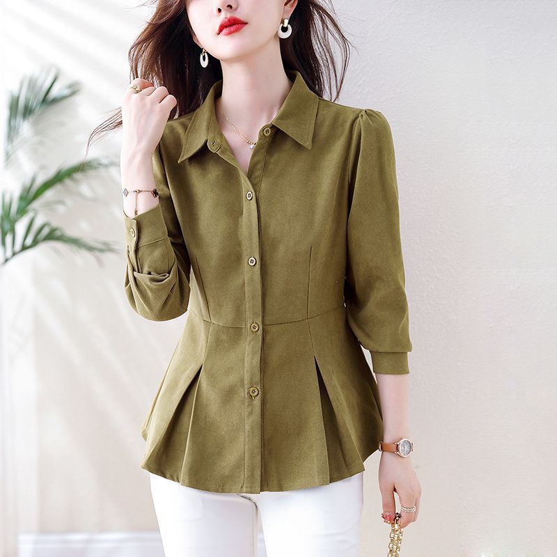 2025 New Style Long-Sleeved Shirt for Women, Slimming and Flattering, Stylish and Fashionable Design, Unique Style for Commuters